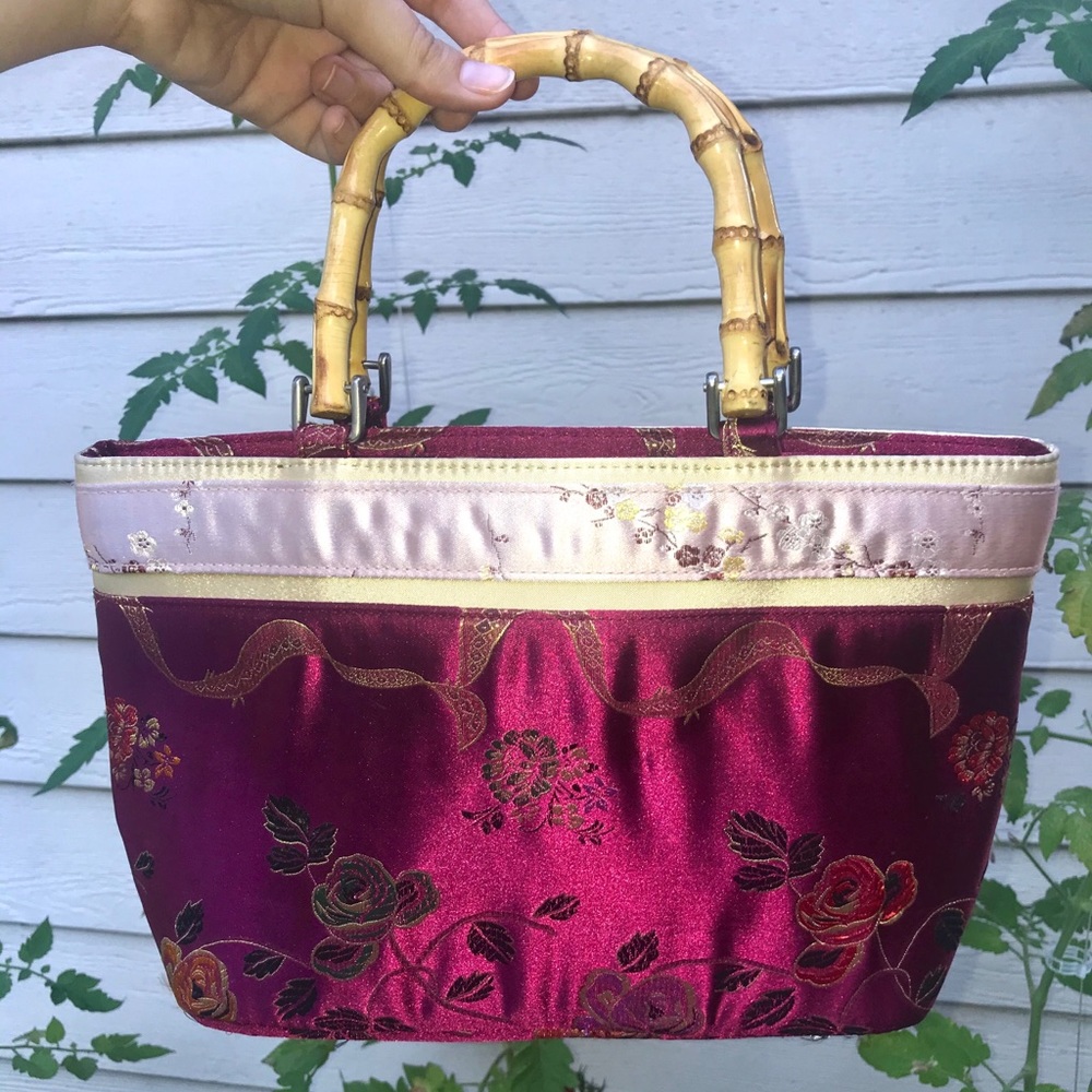 Vintage Pink and Flowery Reflective Hand Purse